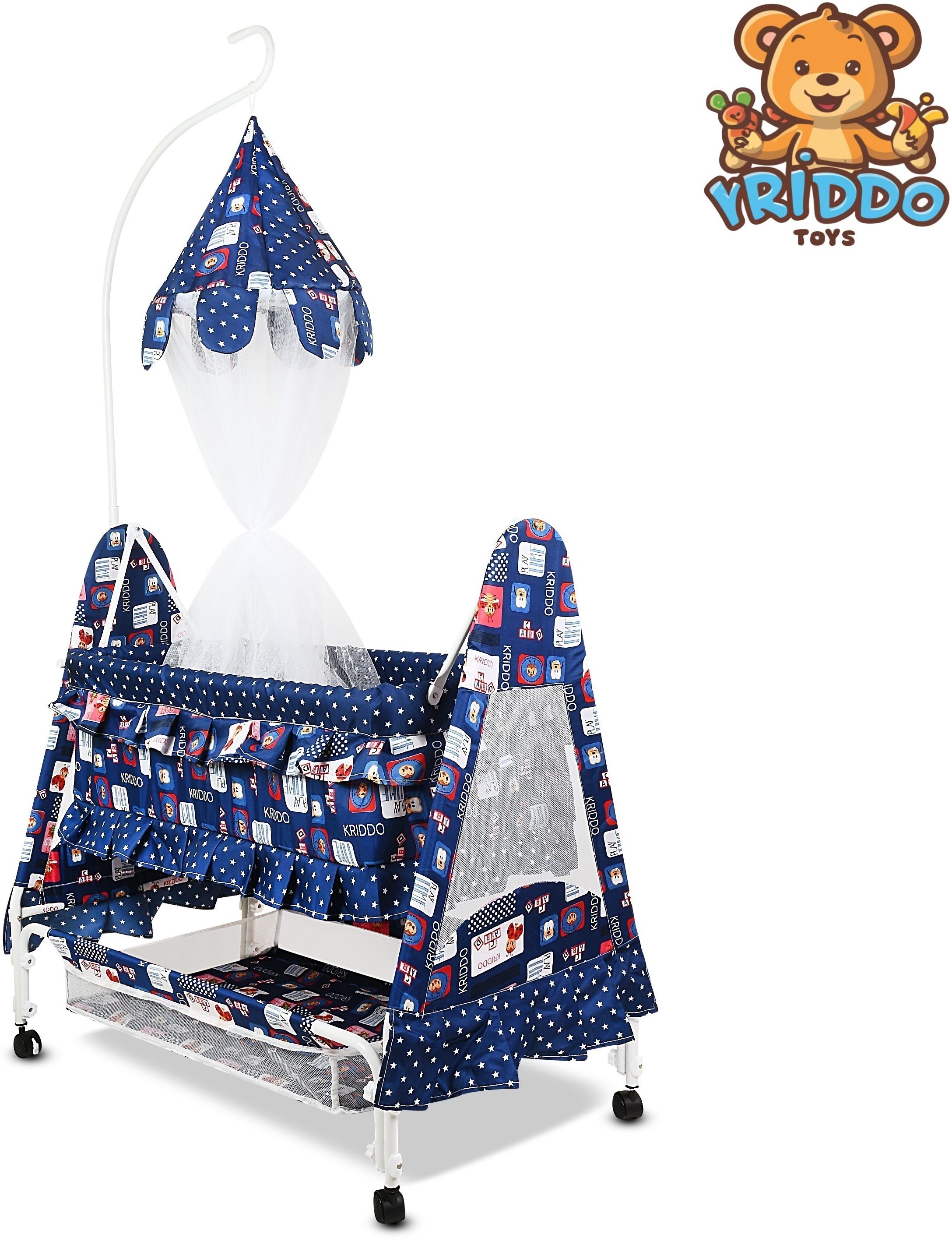 kriddo Cradle for kids cradle for baby boy and girl Cradle With Swing & Mosquito Net-picture-16