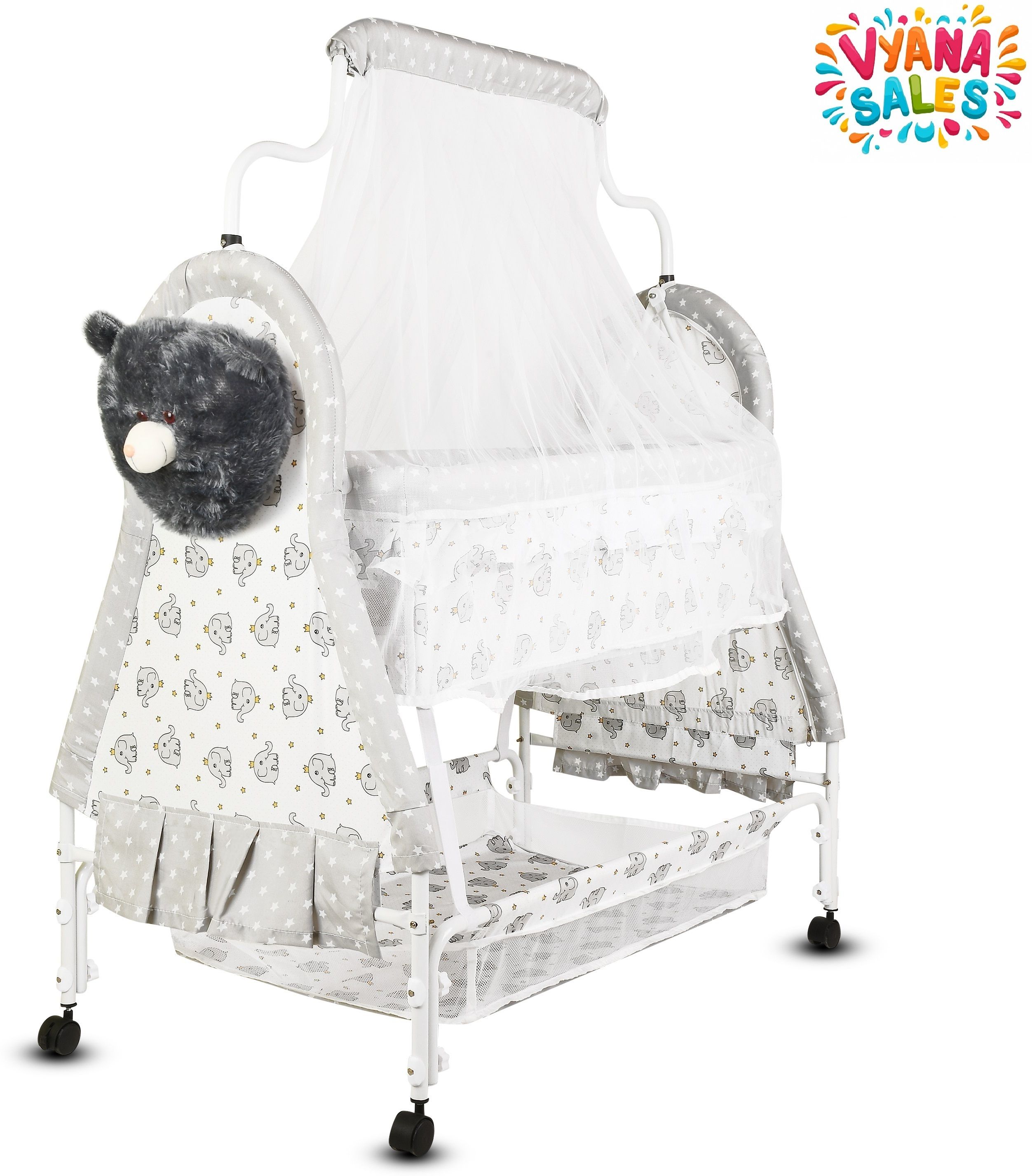 vyana sales Cradle for kids cradle for baby boy and girl Cradle With Swing & Mosquito Net-picture-24
