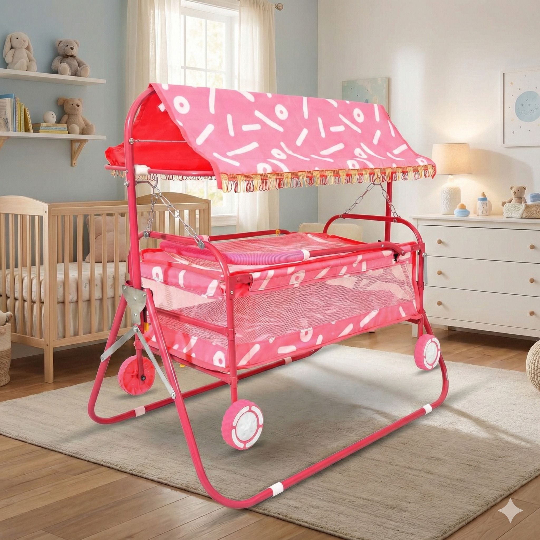 avani metrobuzz Baby Cot Bassinet Jhula Palna Cradle Crib Bassinet-picture-25