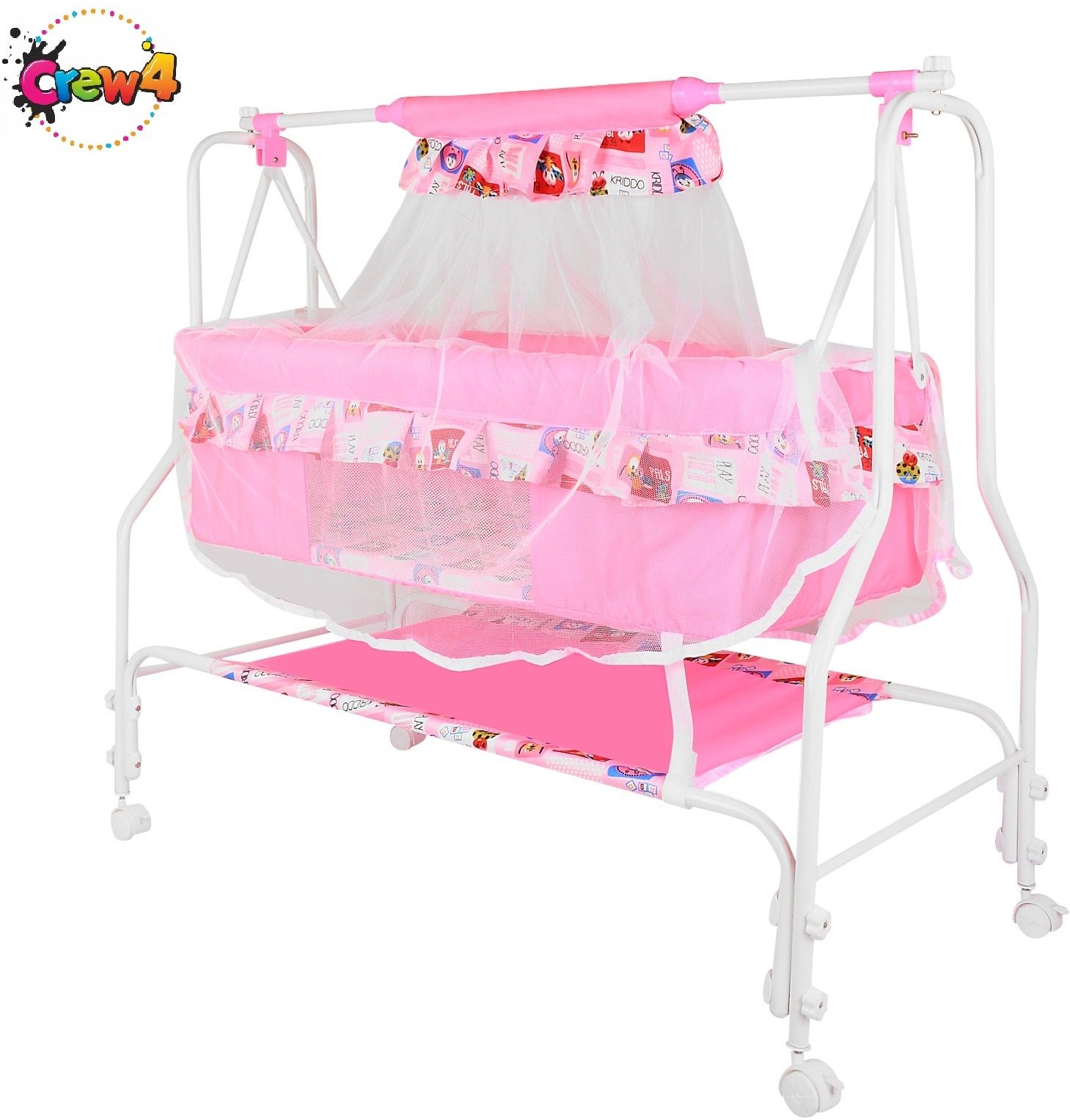 crew4 Cradle for kids cradle for baby boy and girl Cradle With Swing & Mosquito Net Bassinet-picture-10
