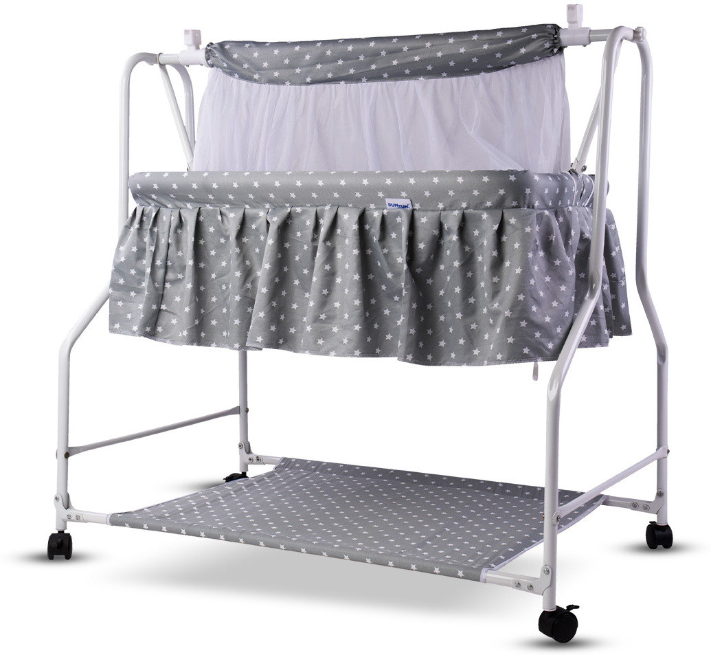 bumtum Baby Cradle with Swing & Mosquito Net, Foldable Cradle With Storage Mat For Baby image 1