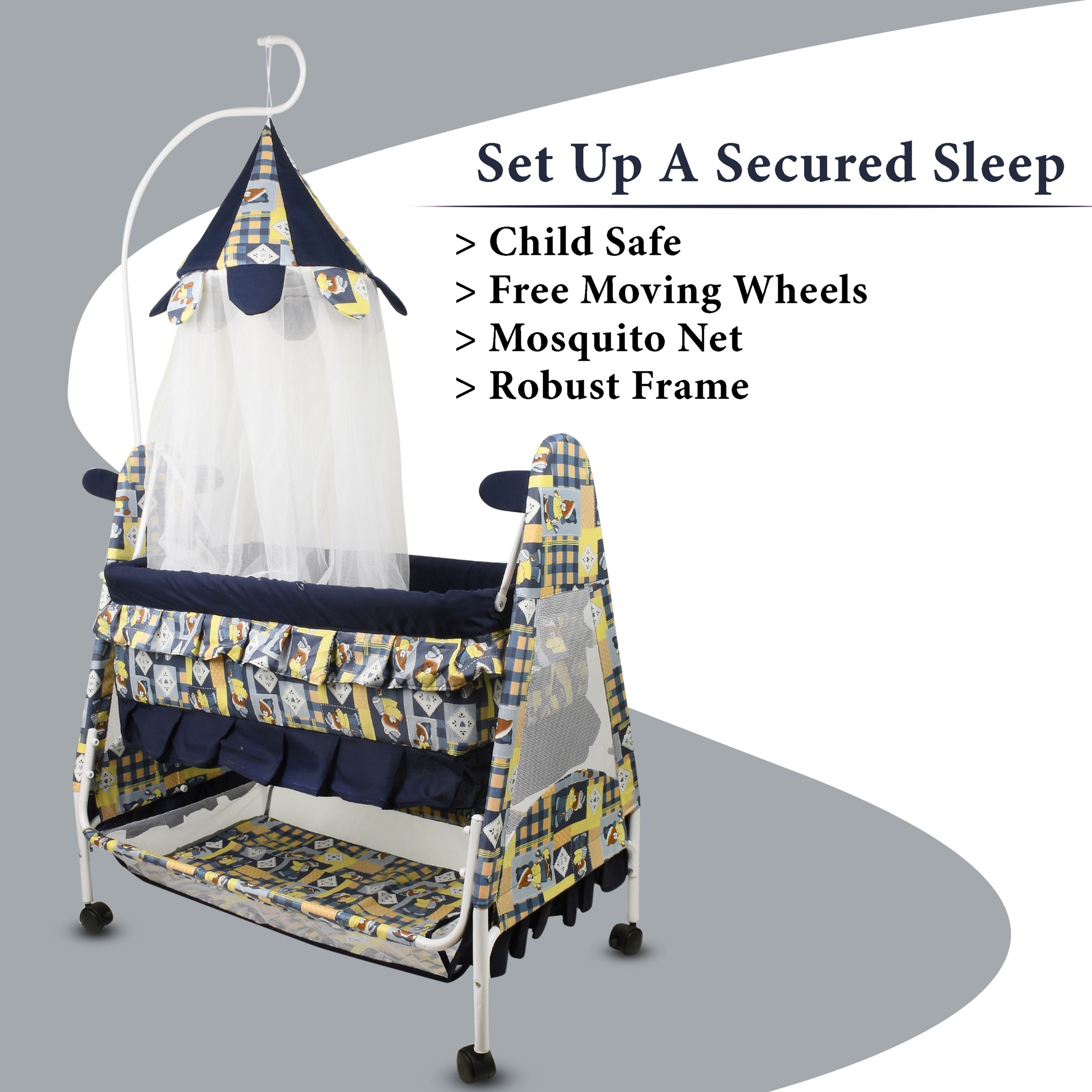 evohome Cradle for kids cradle for baby boy and girl Cradle With Swing & Mosquito Net-picture-33