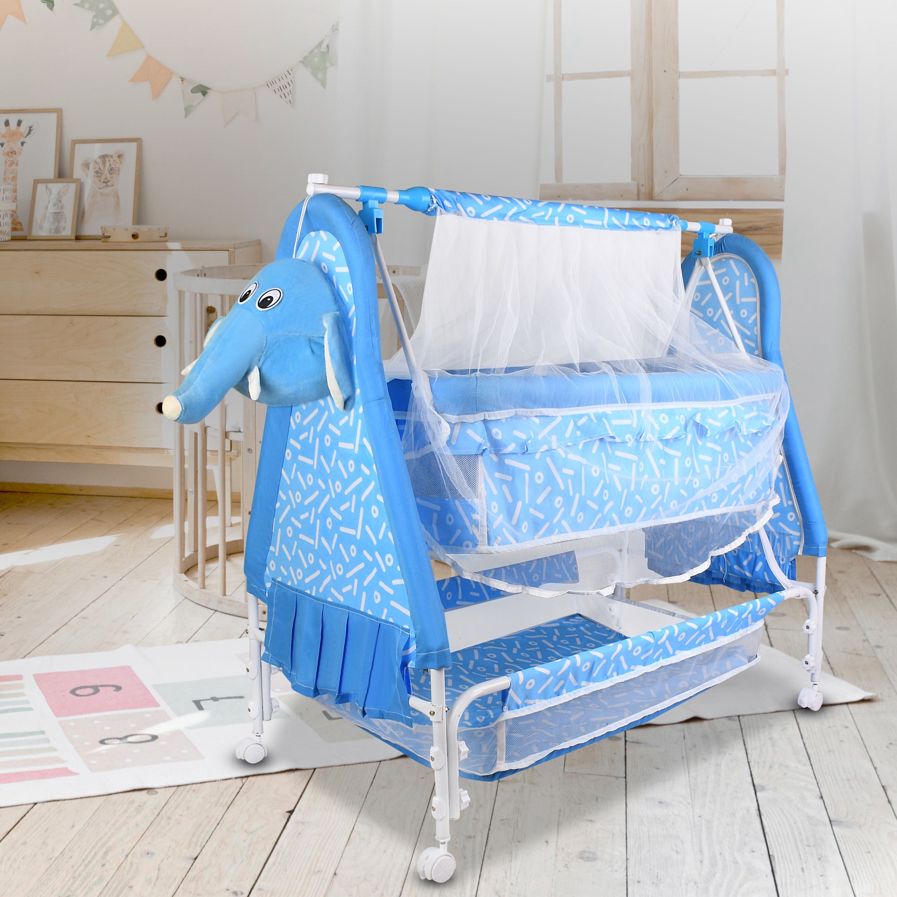 baby smile BEST QUALITY BABY CRADLE Jhula Cute Face WITH SWING LOCK FUNCTION-picture-17