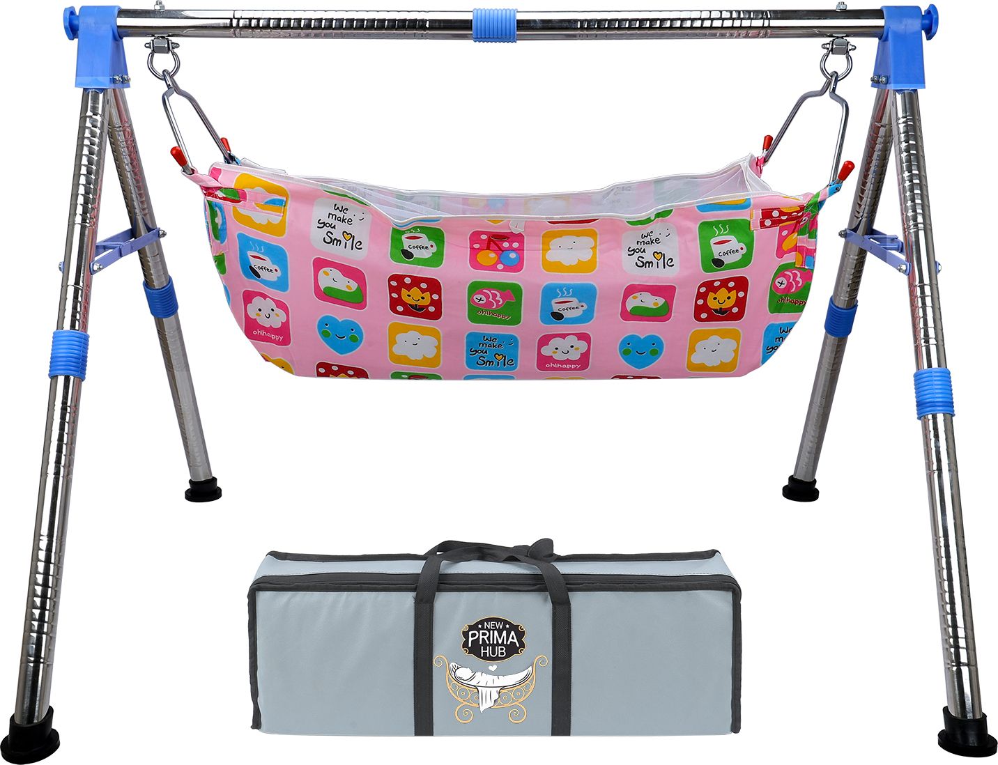 Foldable Baby Cradle Swing with Mosquito Net & Carry Bag | Lightweight Design-image-14