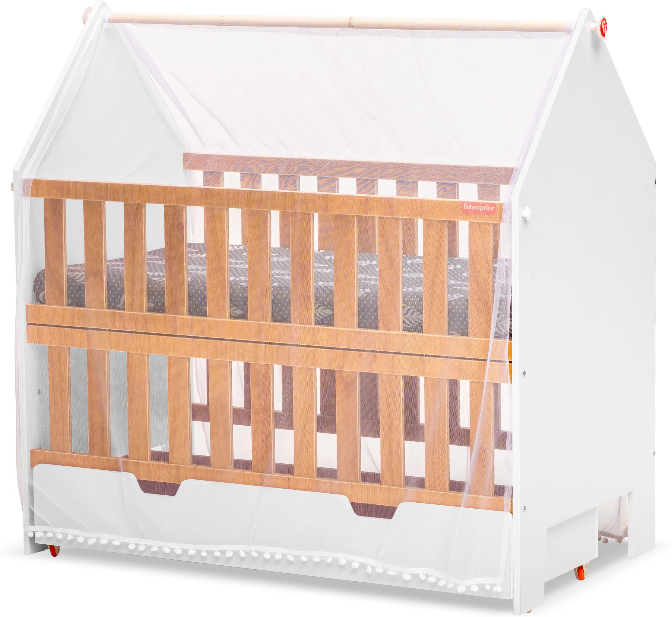 Nest Baby Crib with Drawer, Mattress and Mosquito Net-image-20