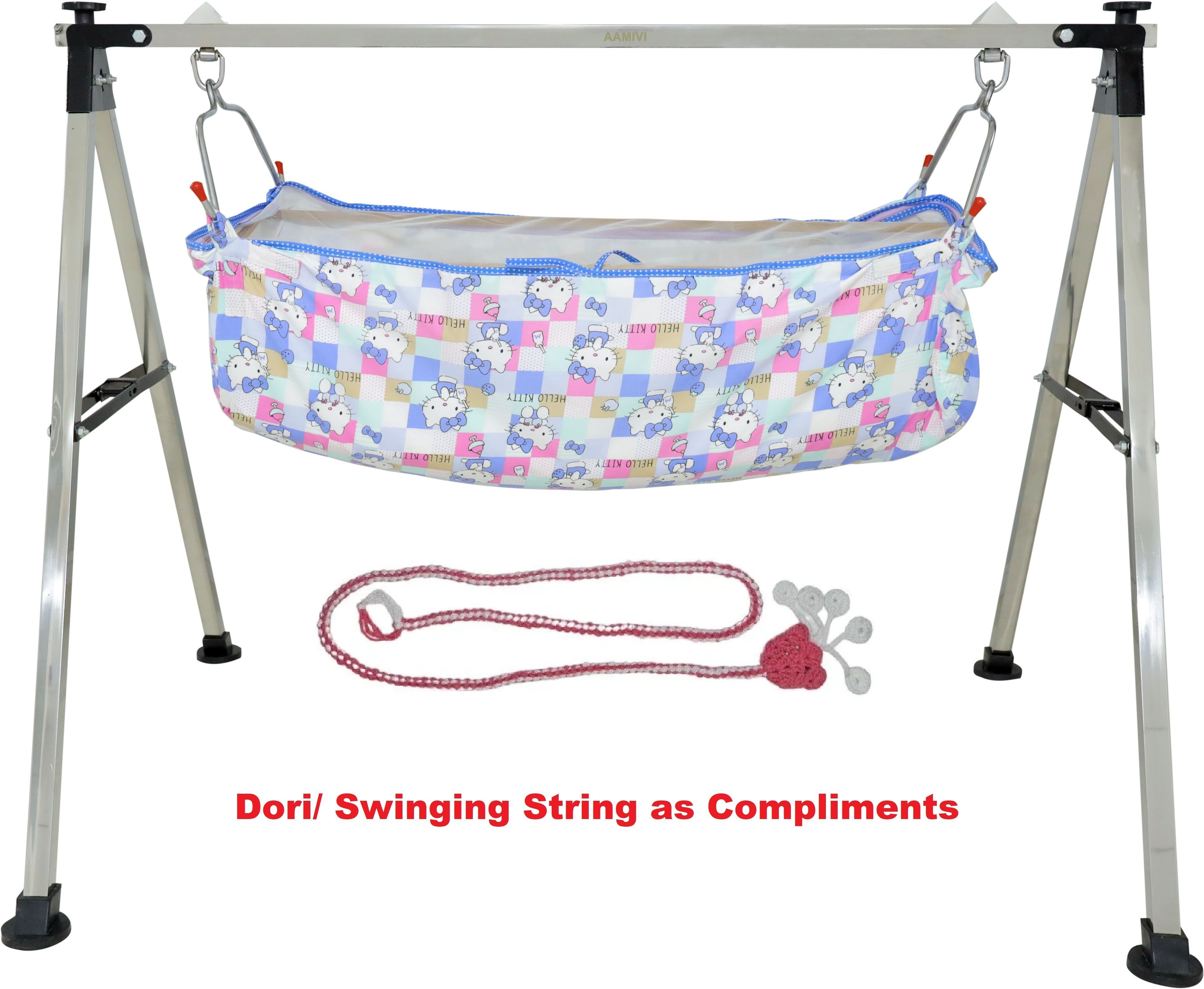 Heavy Duty Baby Cradle Baby Bedding Hanging Swing Cradle with Cotton Hammock-image-13