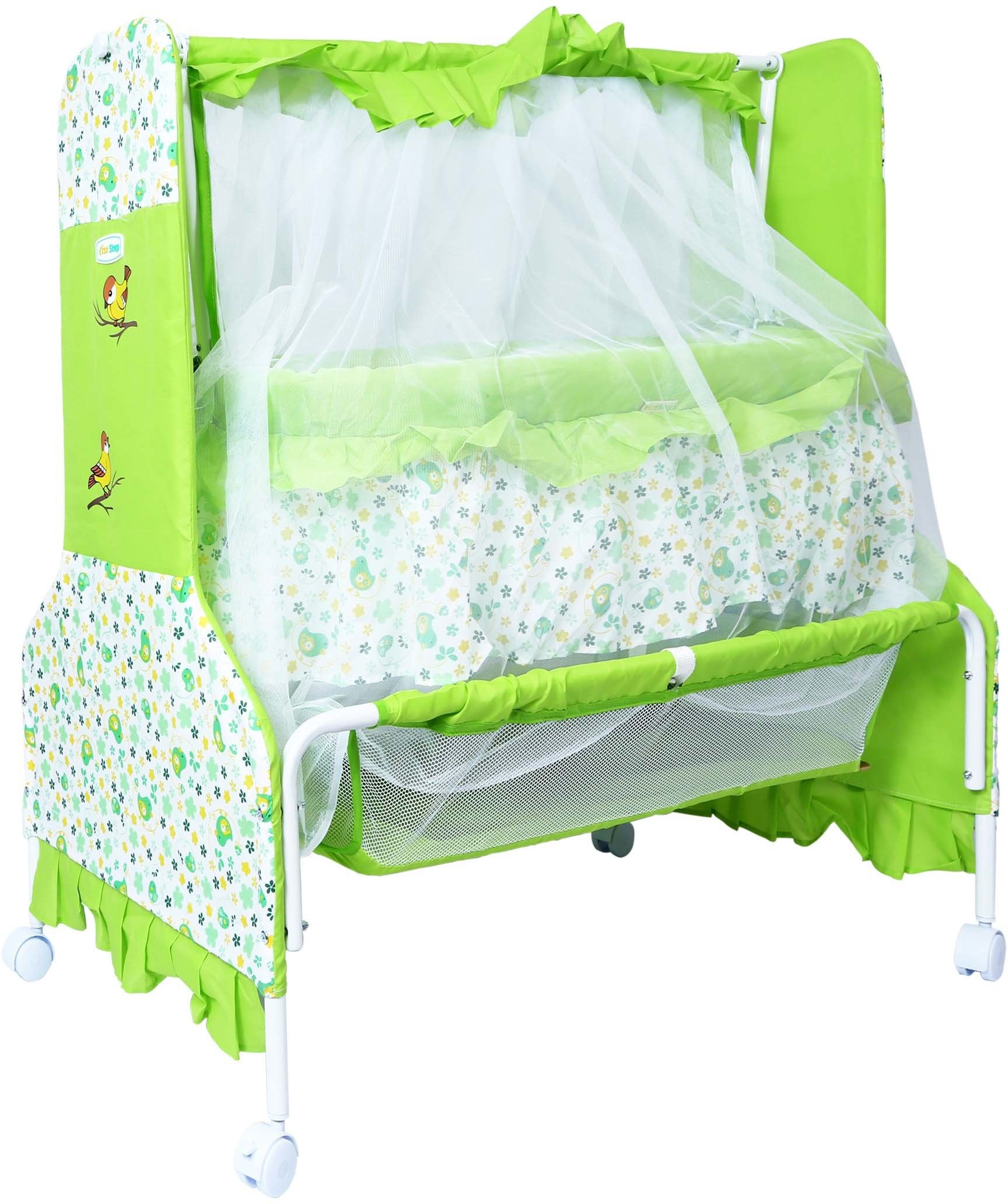 Baby Bassinet Swing Cradle Jhula with Mosquito Net & Storage Basket for New Born Bassinet-image-39
