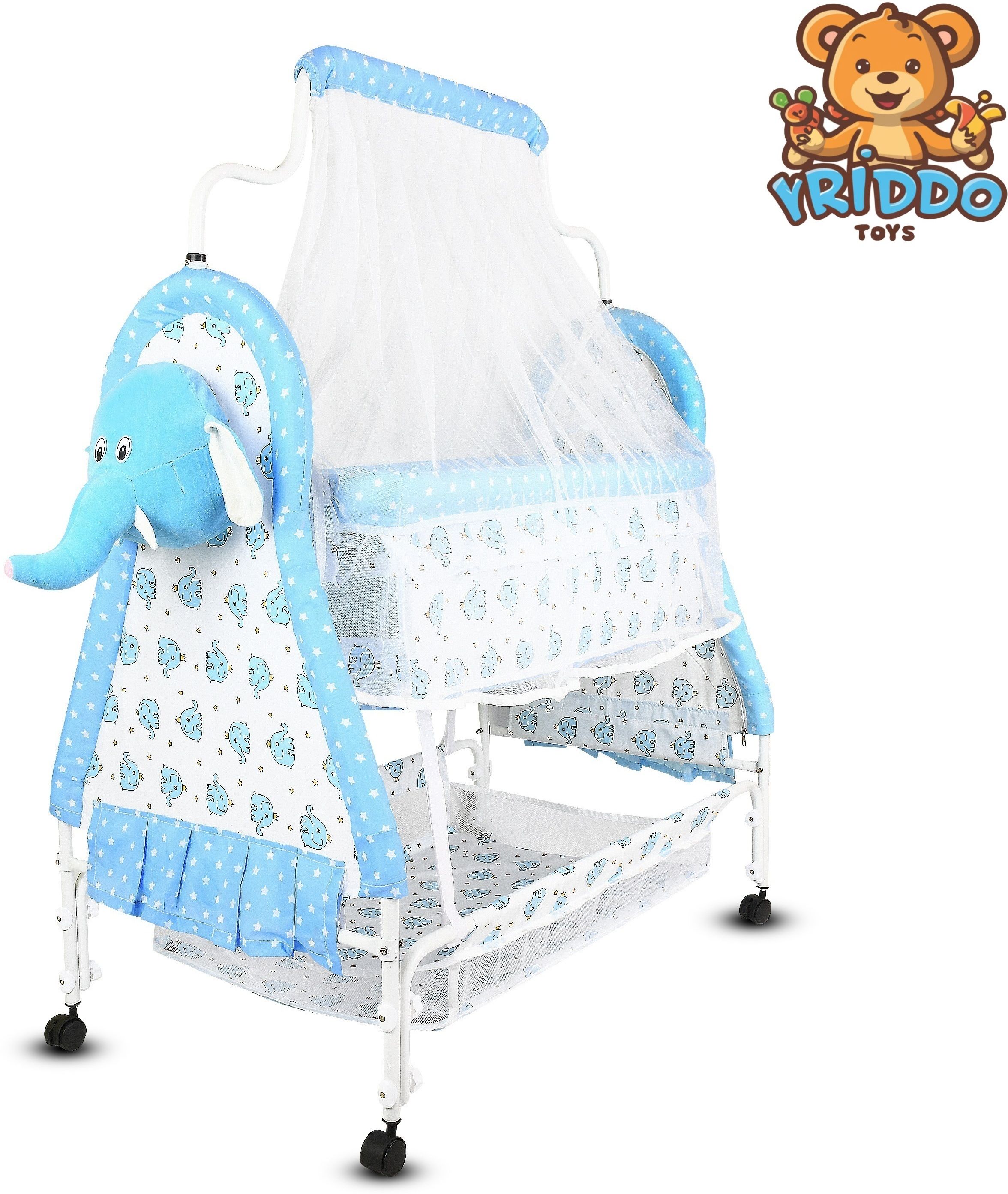 kriddo Cradle for kids cradle for baby boy and girl Cradle With Swing & Mosquito Net-picture-17