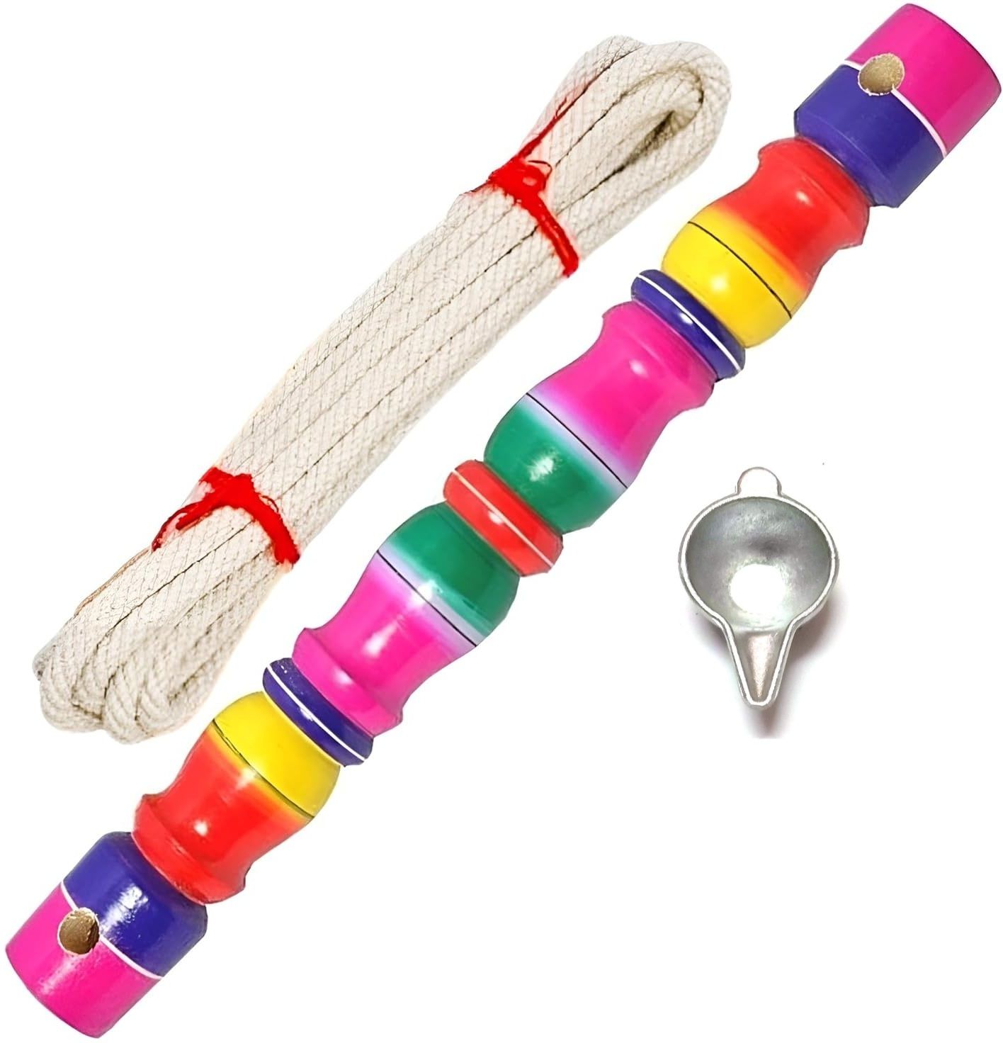 WOODEN MULTI COLOUR THOTTIL KAMBU| ROPE | PALADAI Rattle