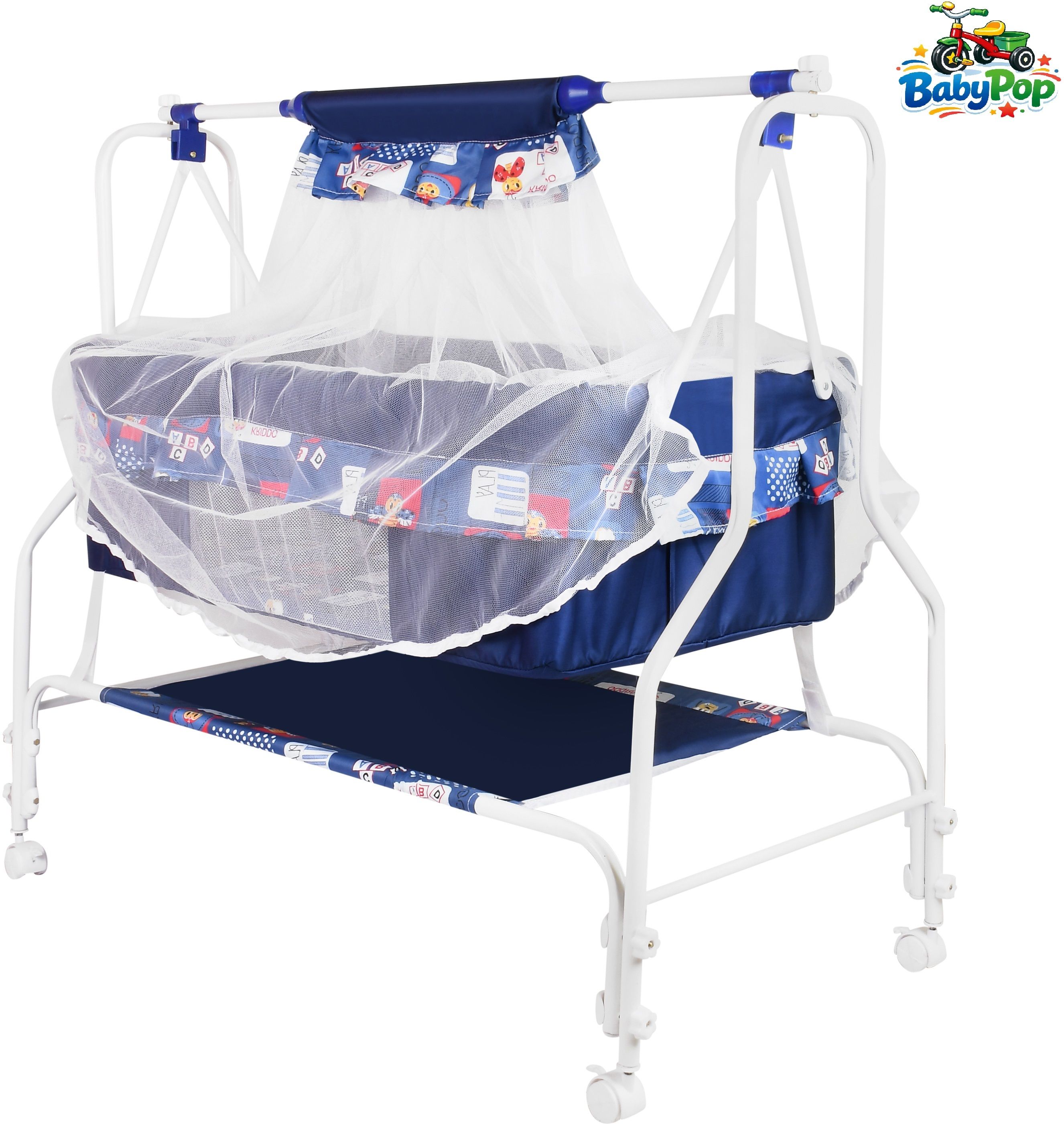 babypop Cradle for kids cradle for baby boy and girl Cradle With Swing & Mosquito Net-picture-31