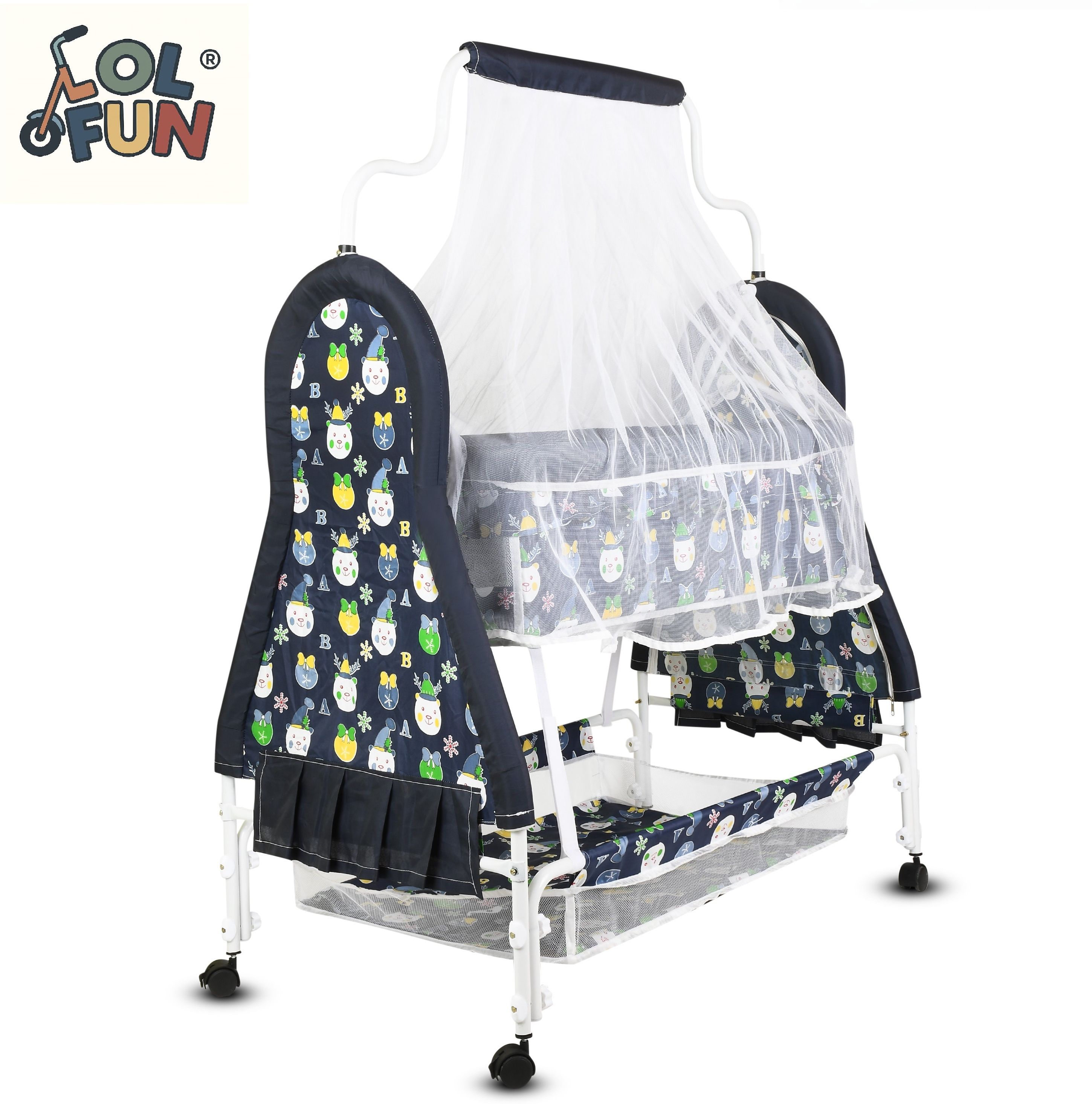 lol-fun Cradle for kids cradle for baby boy and girl Cradle With Swing & Mosquito Net-picture-29