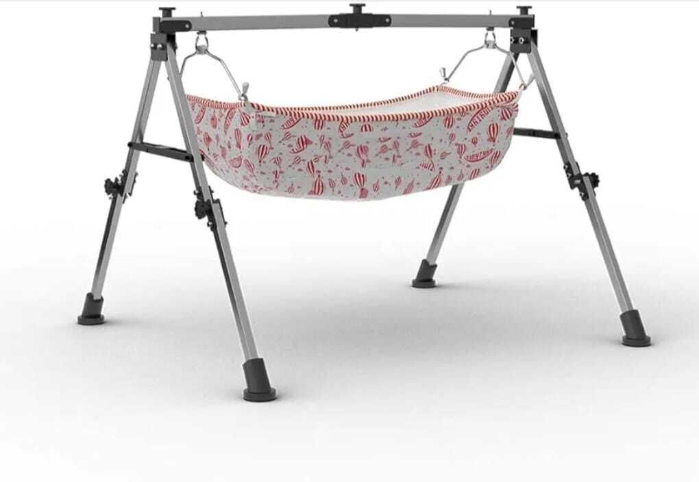 Premium Height Adjustable Baby Ghodiyu | Foldable Cradle with Net-image-7
