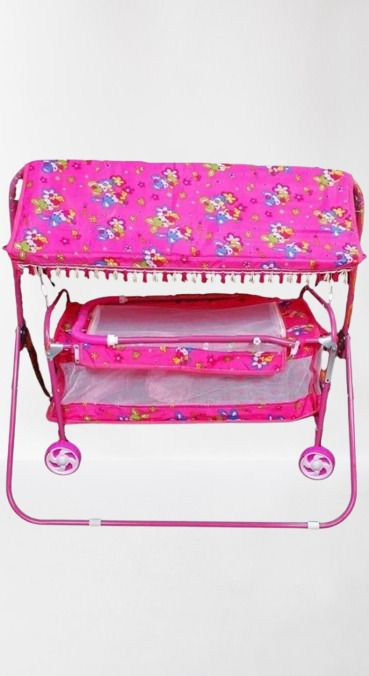 AK STEEL Foldable Baby Cradle Jhula Palna For New Born (PINK)-image-36