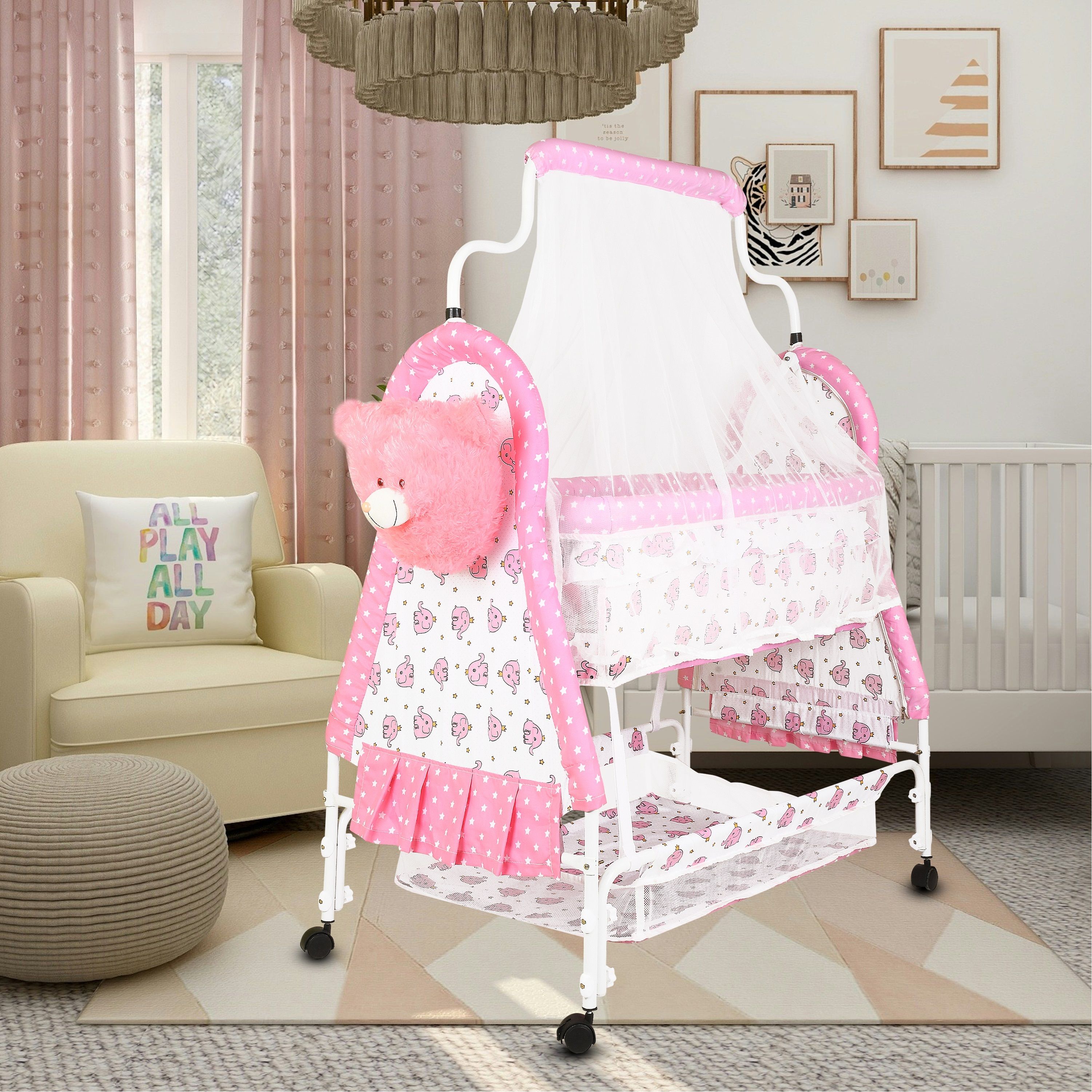 Cradle for kids cradle for baby boy and girl Cradle With Swing & Mosquito Net