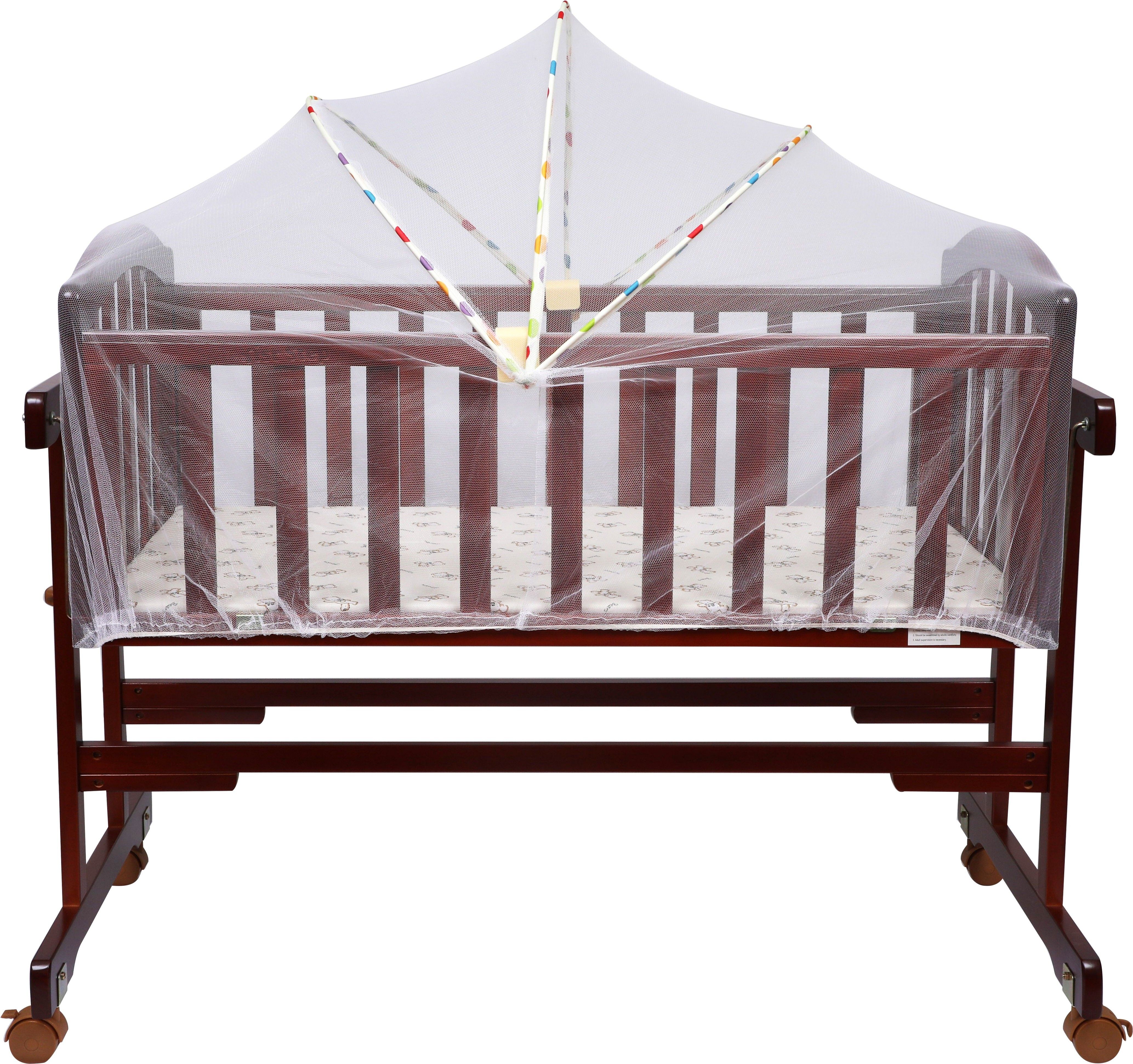 1st step Wooden Cradle with Detachable Mosquito Net, Swing with Swing Lock and Wheels with Lock Brand-picture-13