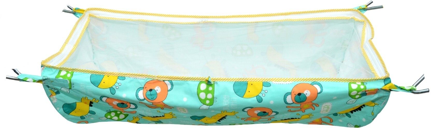Soft Cloth Swing New Born Baby Cradle/Ghodiyu/Khoyu Hammock in Cool Cotton with Net-image-14