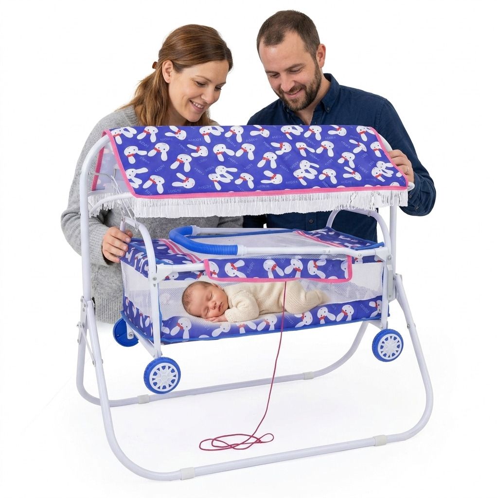 Baby swing cradle jhula with mosquito net (blue)-image-49