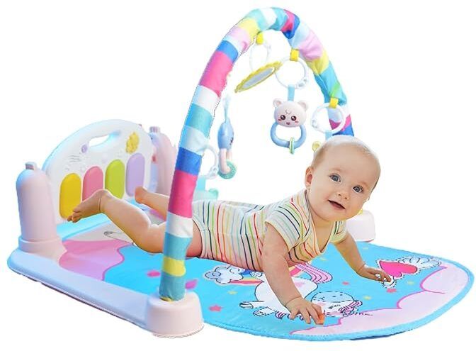 5 in 1 Musical Keyboard Mat Piano Gym Mat Gym & Fitness Rack, Soft Activity Mat