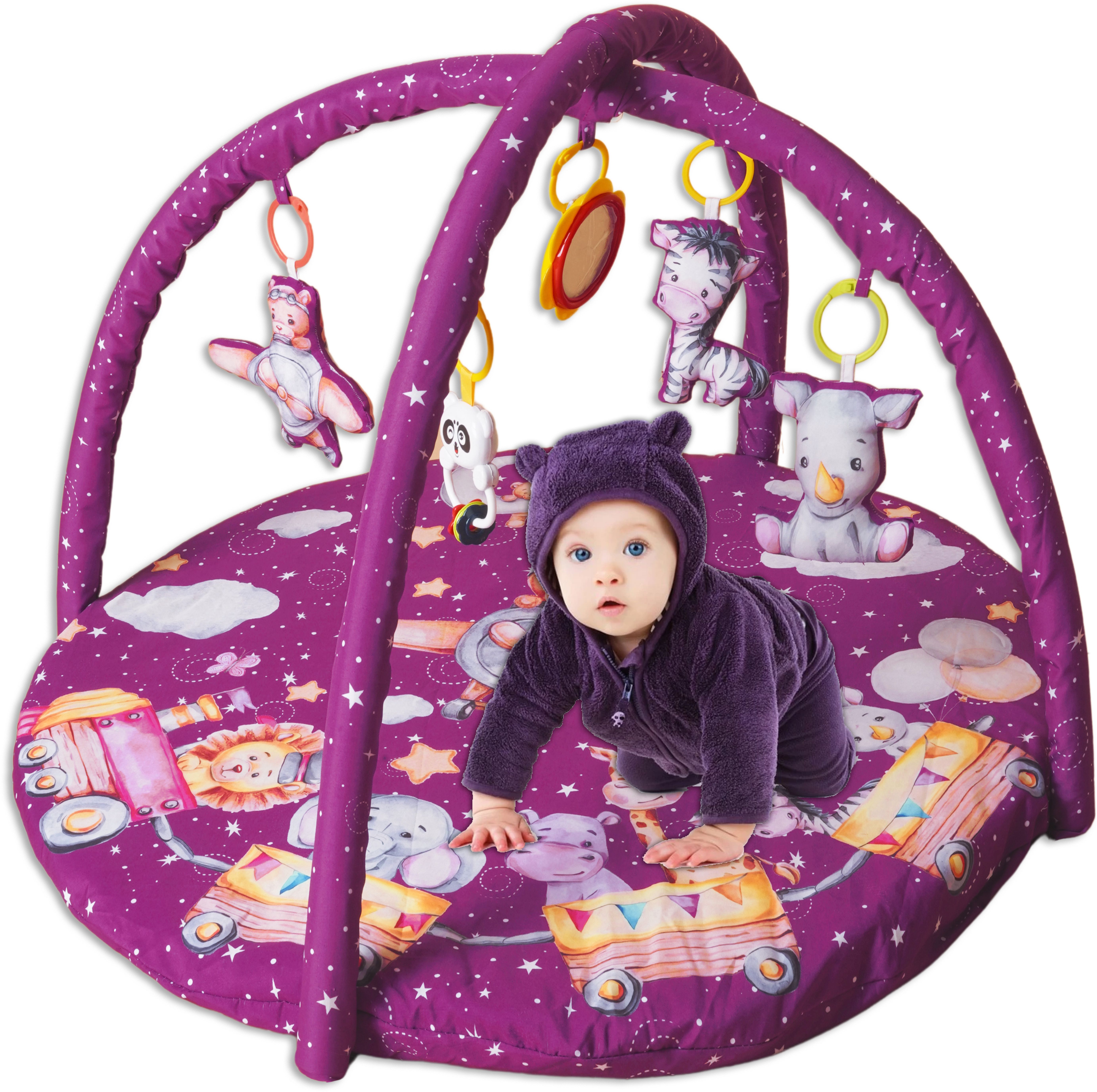 Baby Activity Gym with set of 5 rattles (Multicolor)