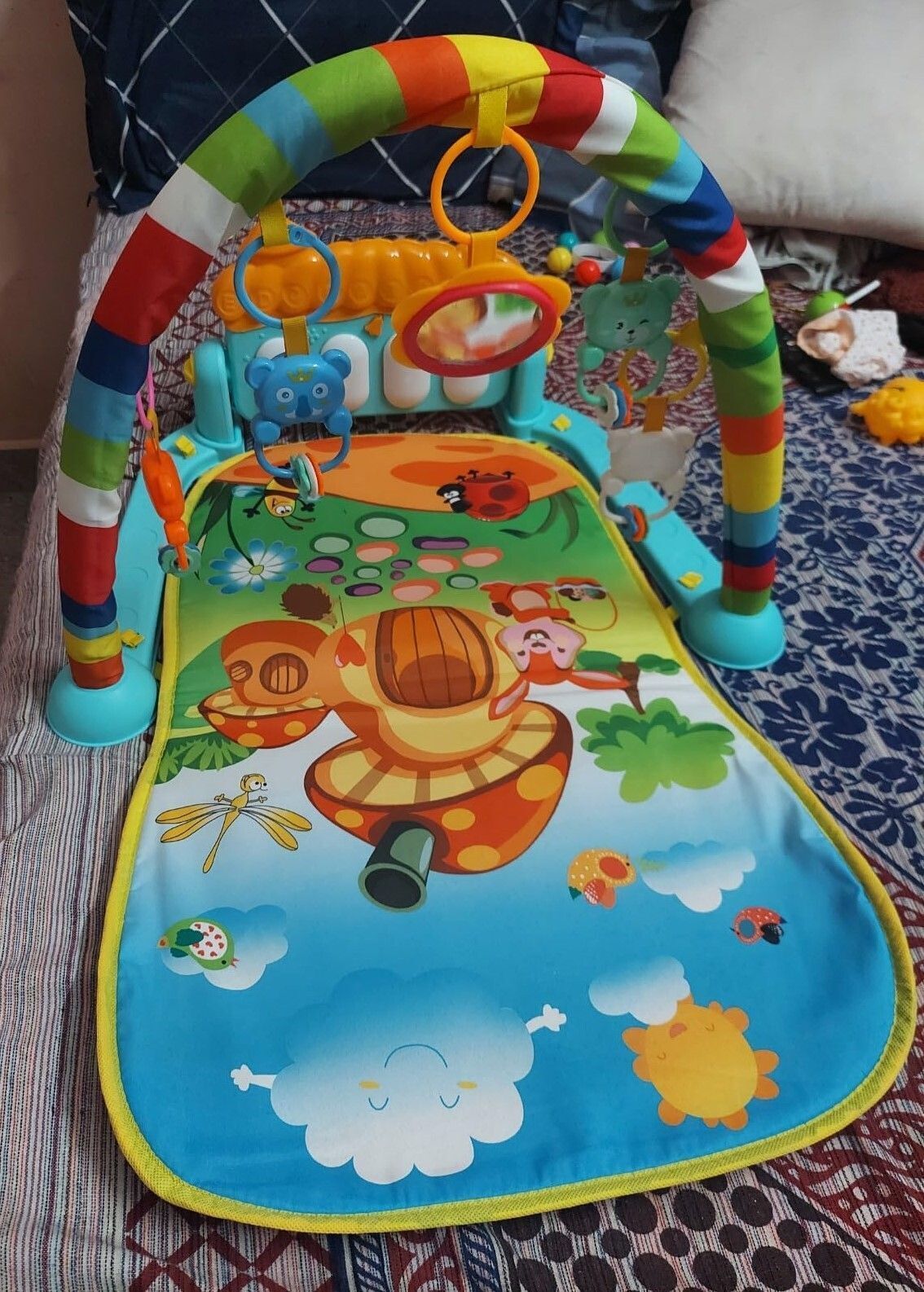 Kick and Play Piano Baby Mat for Newborns with Hanging Toys and Lights-105-image-18