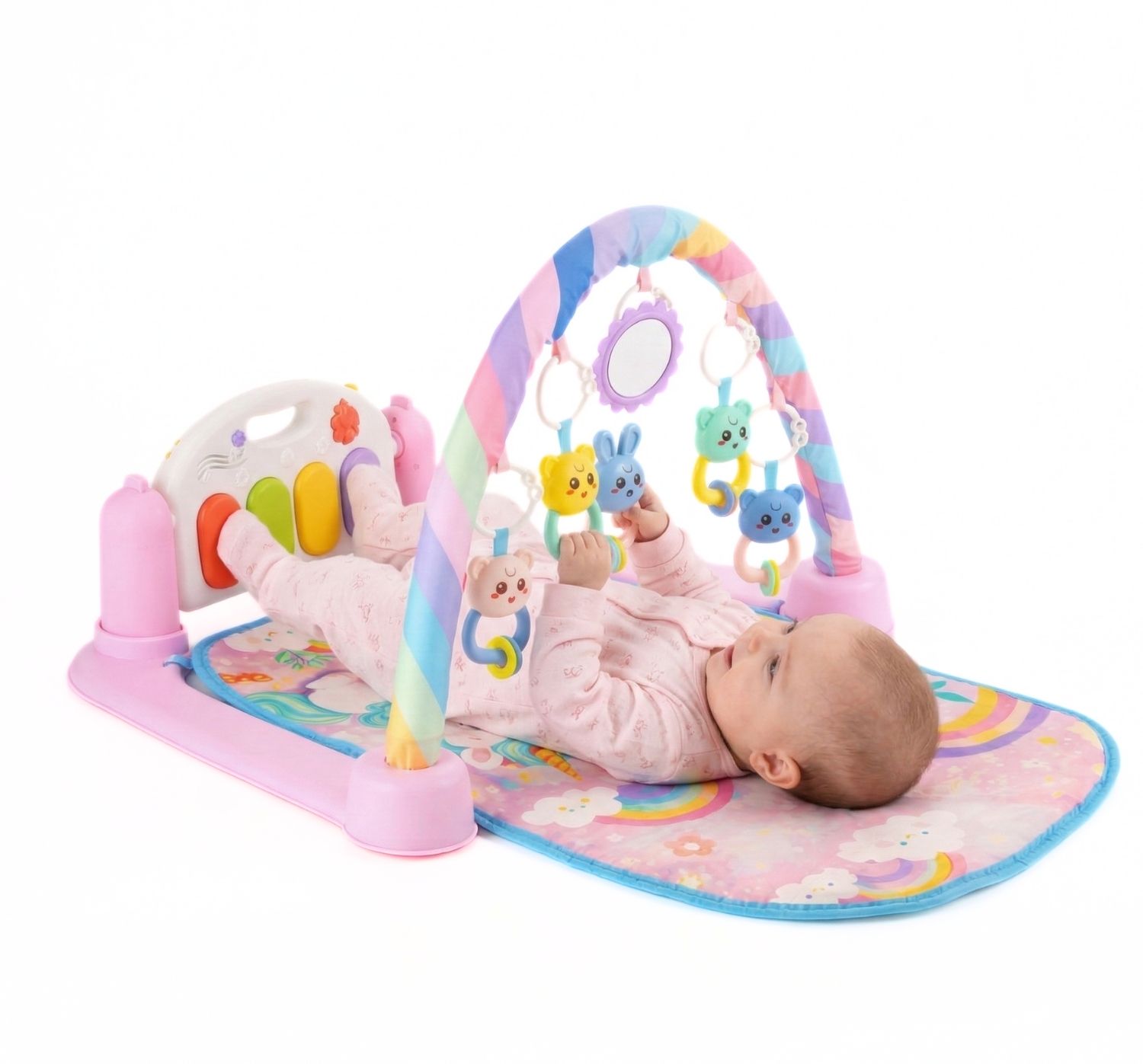 be bright Baby Activity Gym Play Mat with Hanging Toys & Foot Piano | Musical Kick-picture-16