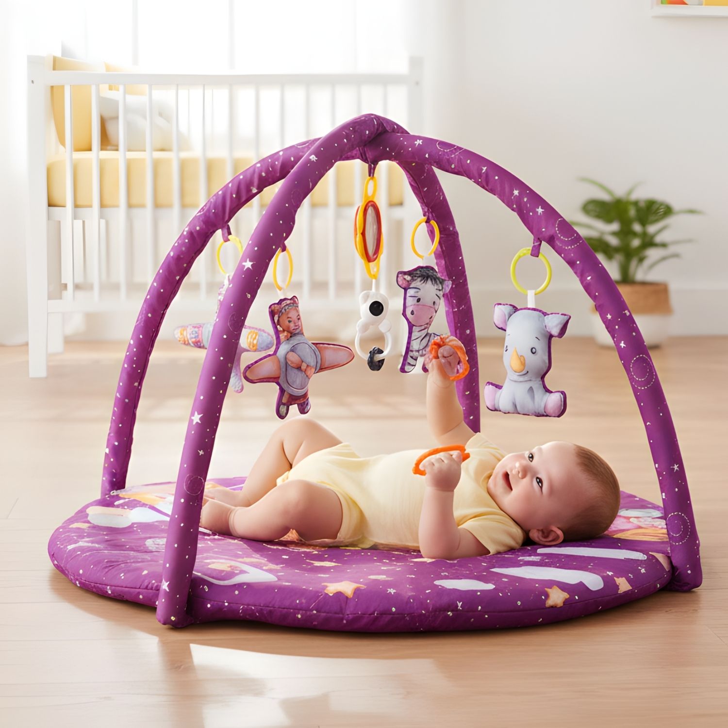 Baby Play Gym Mat for Infants | Soft Crawling Activity Mat with Hanging Toys-image-32