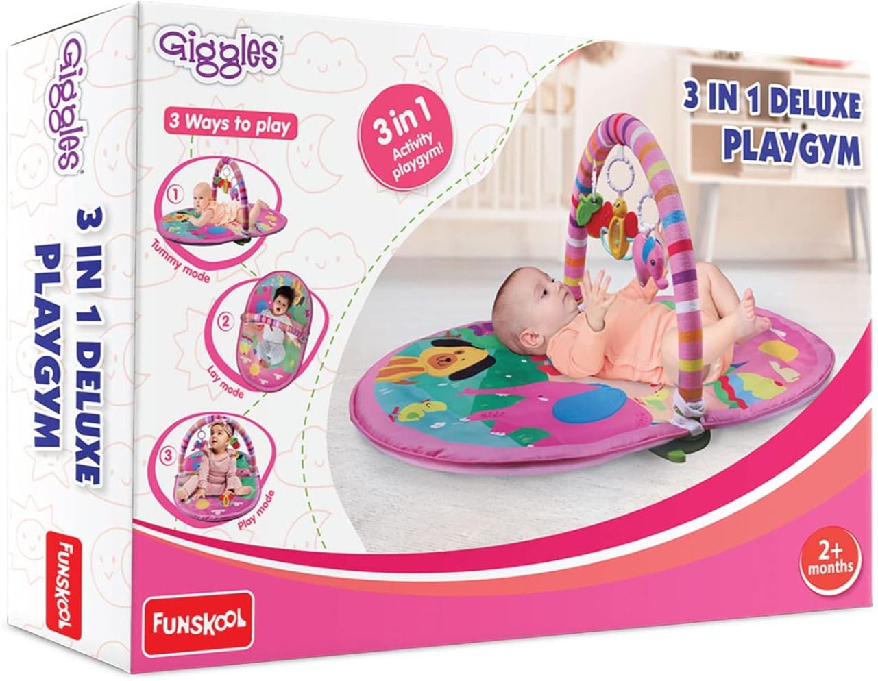 funskool Giggles - Deluxe Play Gym, Pink Colour Activity Playgym-picture-25