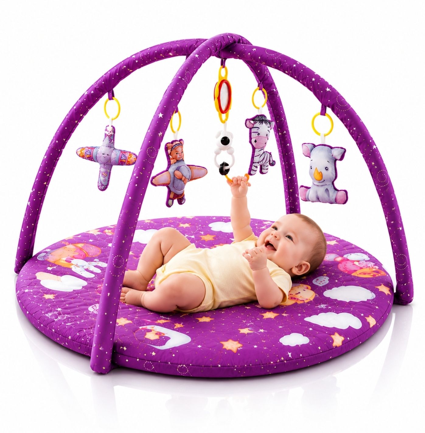 Baby Play Gym Activity Mat with Hanging Toys| Newborn to 12 Months Baby Play Mat-image-48