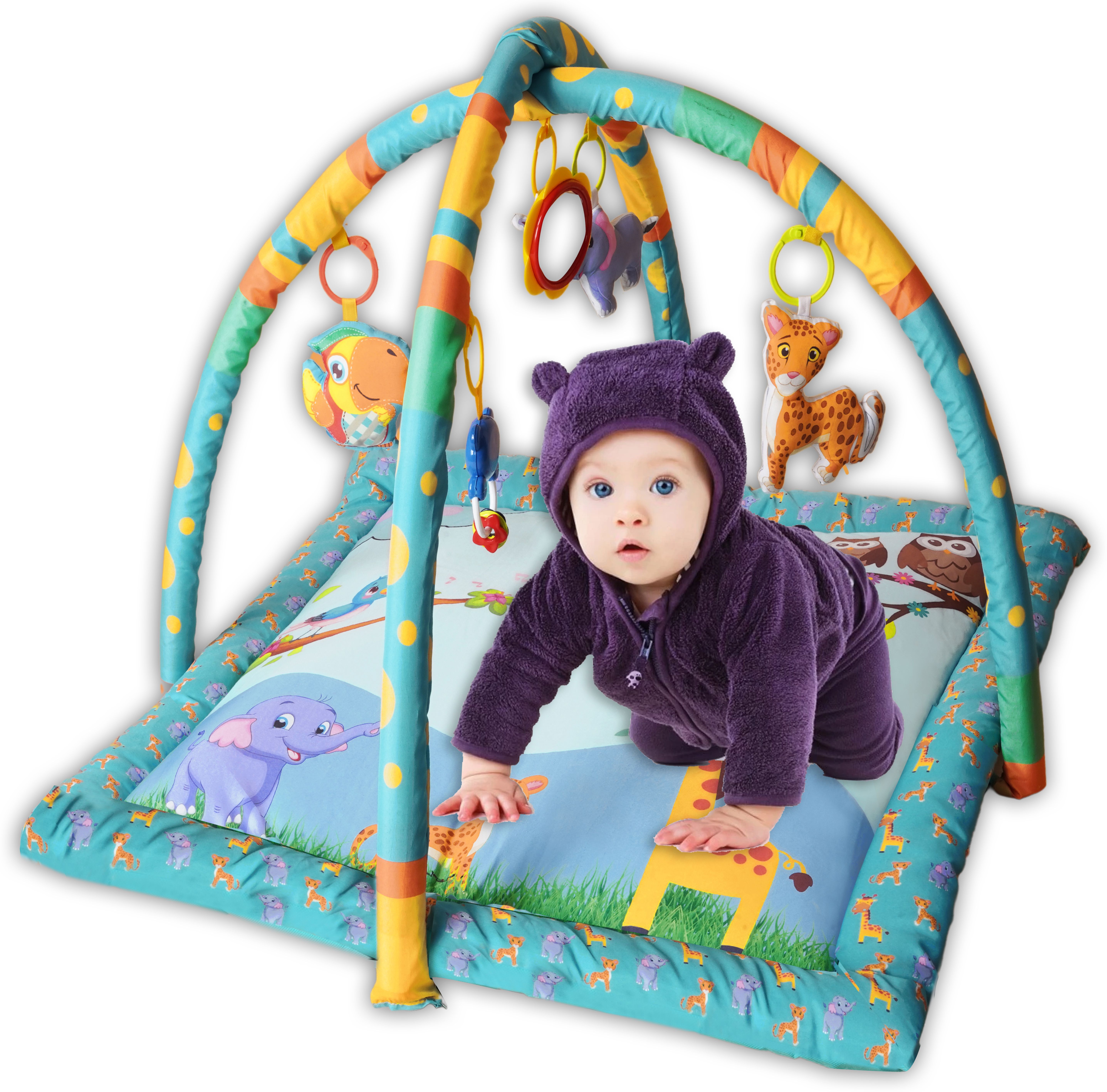 Baby Playgym for Babies Activity Play Gym Mat with 5 Hanging Toys 0 to 24 Months