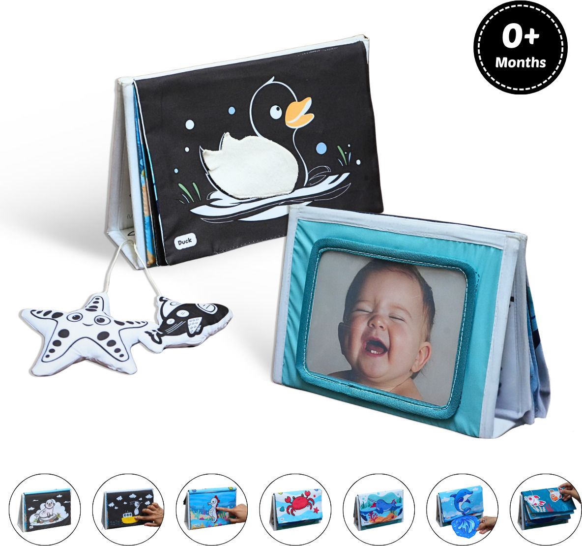 Baby High Contrast Cloth Book for Tummy Time & Early Visual Development-image-14