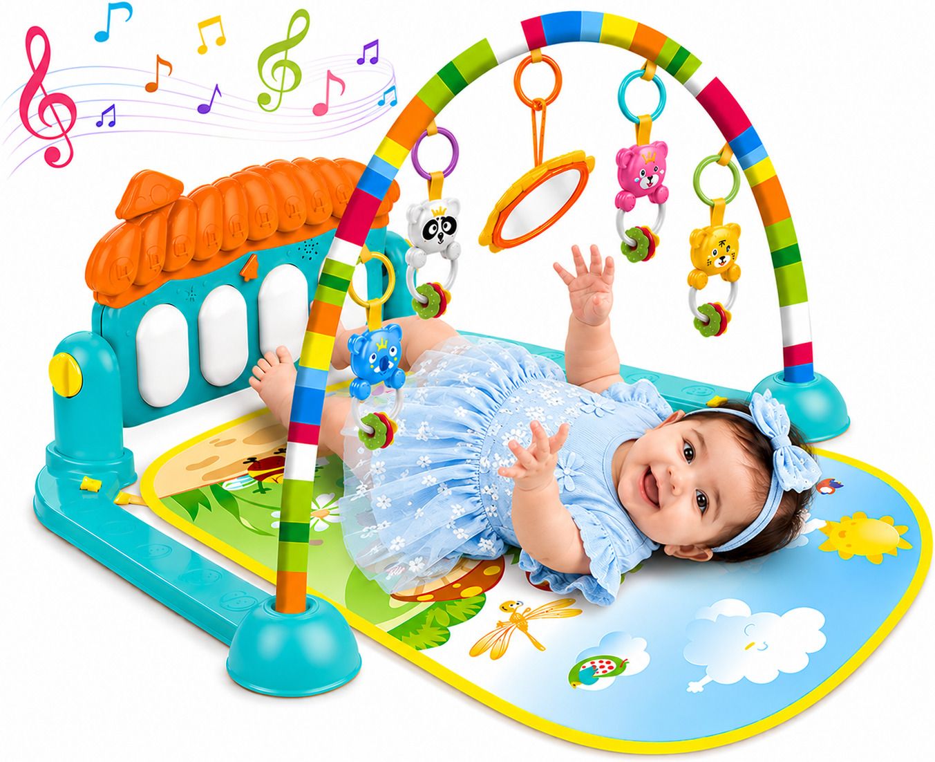 learn with fun Baby Play Gym Piano Fitness Rack with Rattle Toys Baby 0-18M-picture-21
