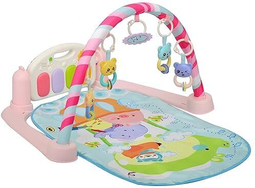 Baby Play Mat Gym & Fitness Rack with Hanging Rattles Lights & Musical Piano-image-10
