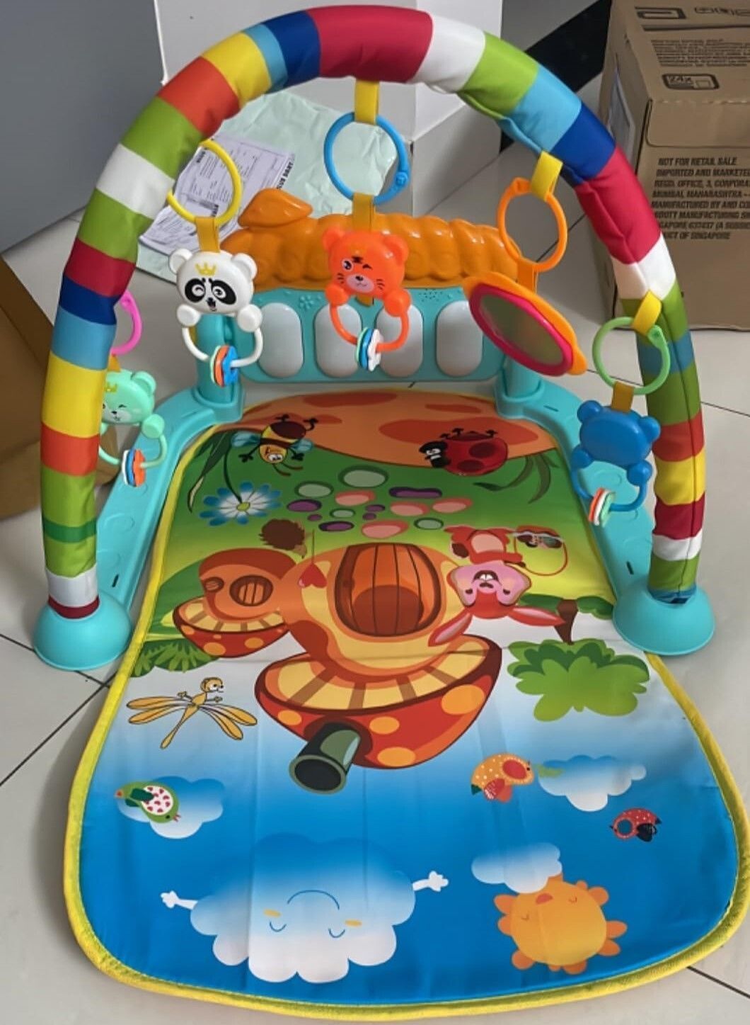 dorytoys Musical Baby Gym Playmat with Kick Piano, Light & Hanging Rattle Toys-153-picture-11