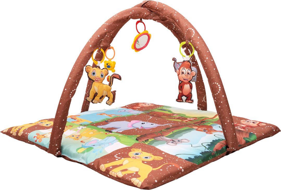 Activity Play Gym Piano with 5 Hanging Toys Foldable and Durable Cotton Play Mat