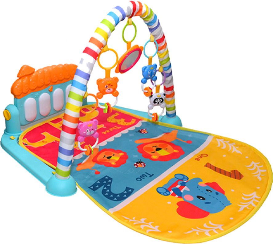 Baby Piano Play Mat Gym & Fitness Rack, Hanging Rattles Keyboard Set With Music
