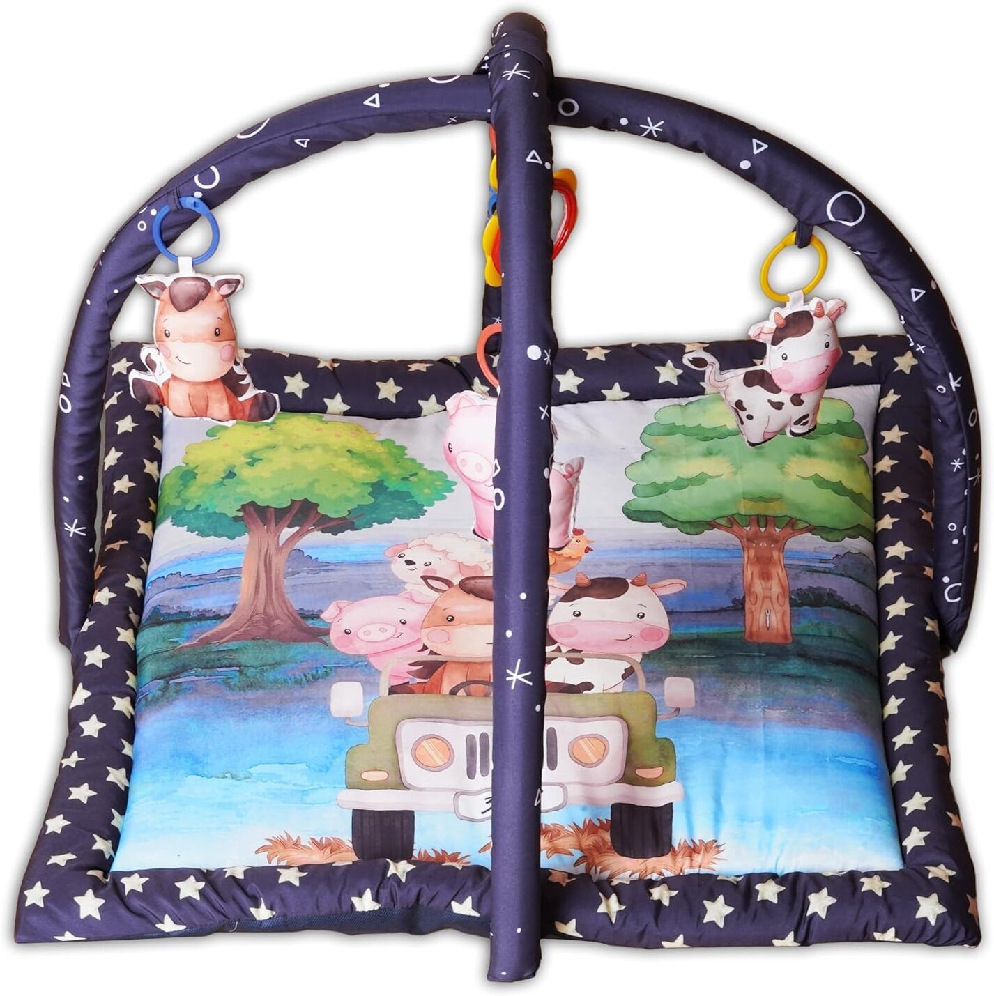 evaan enterprise Baby Play Gym for Babies Activity Play Gym Mat with 5 Hanging Toys-picture-12