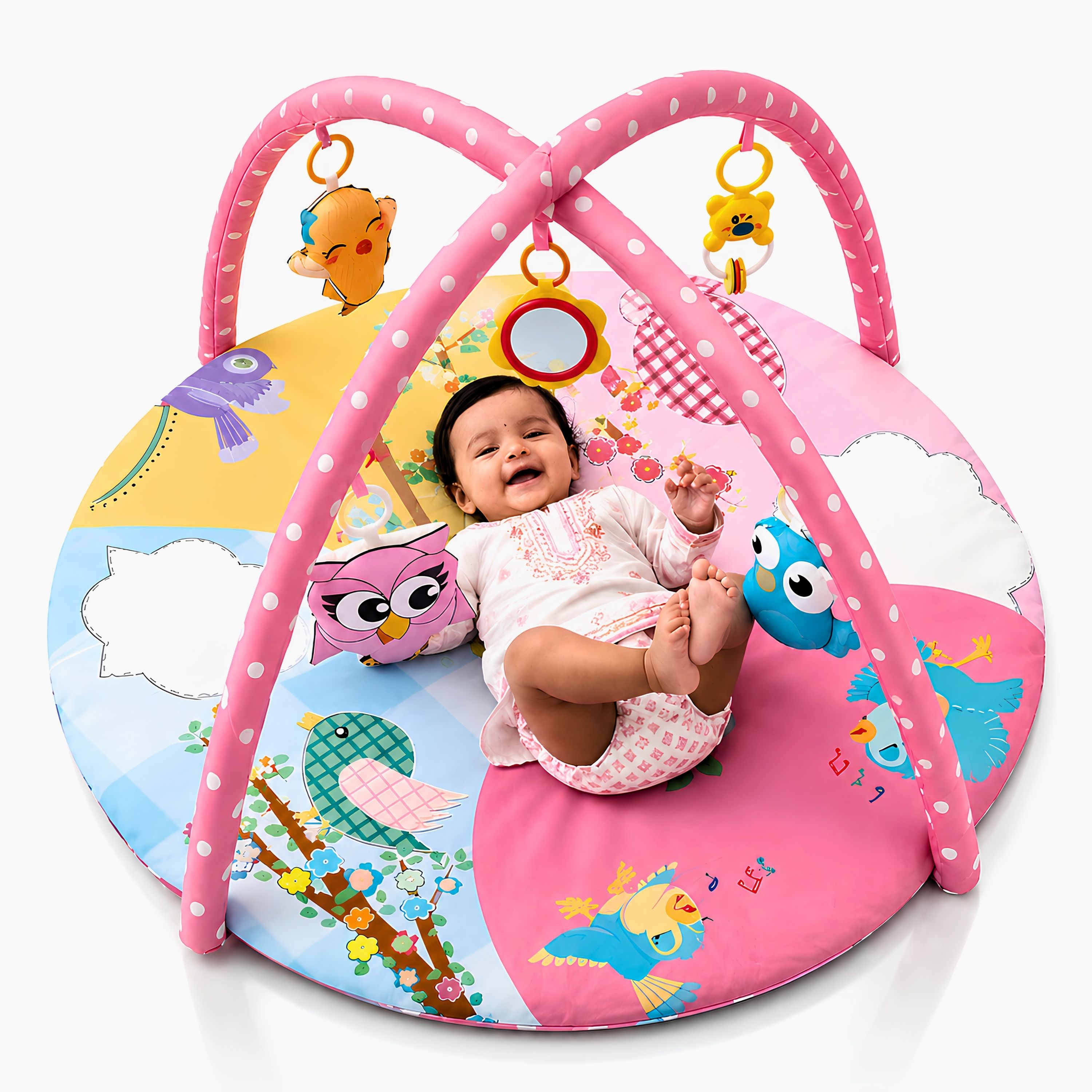 Baby Play Gym Activity Mat with Mirror Play Mat for Infants, Newborns & Toddlers-image-47