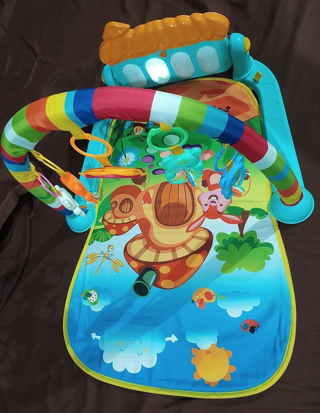 dorytoys Fabric-Based Piano Gym Mat with Secure Toy Holders & Rattle-23-picture-9