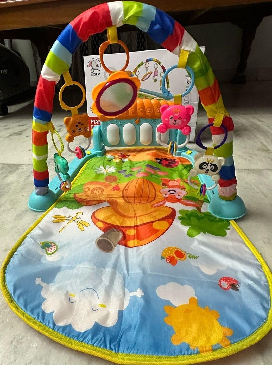dorytoys Colorful Baby Piano Gym Play Mat with Music, Lights & Animal Hanging Toys-167-picture-24