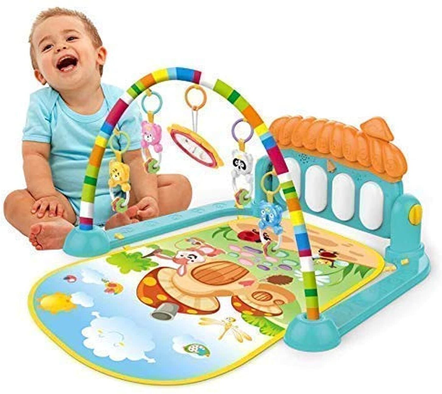dorytoys Baby Piano Gym Mat for 0-12 Months with Music and Hanging Animals-66-picture-18