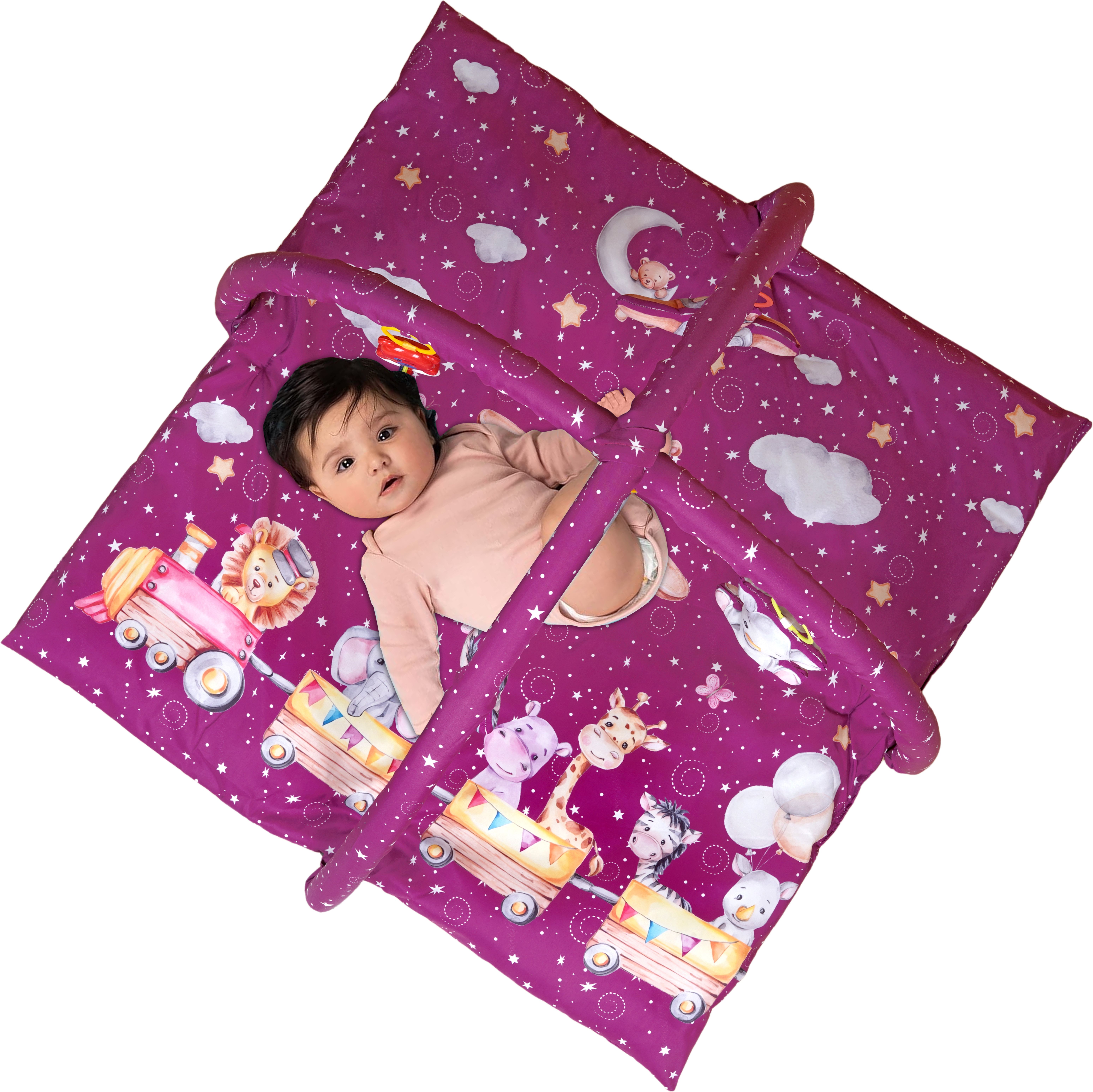 Baby Playgym for Babies Activity Play Gym Mat with 5 Hanging Toys 0 to 24 Months