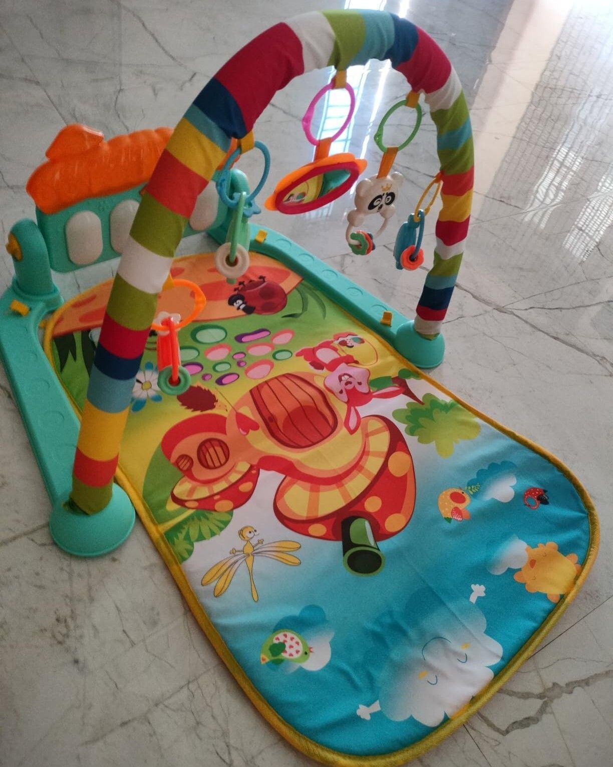 Complete Baby Gym Set with Piano, Hanging Animals & Cushioned Mat-62-image-38