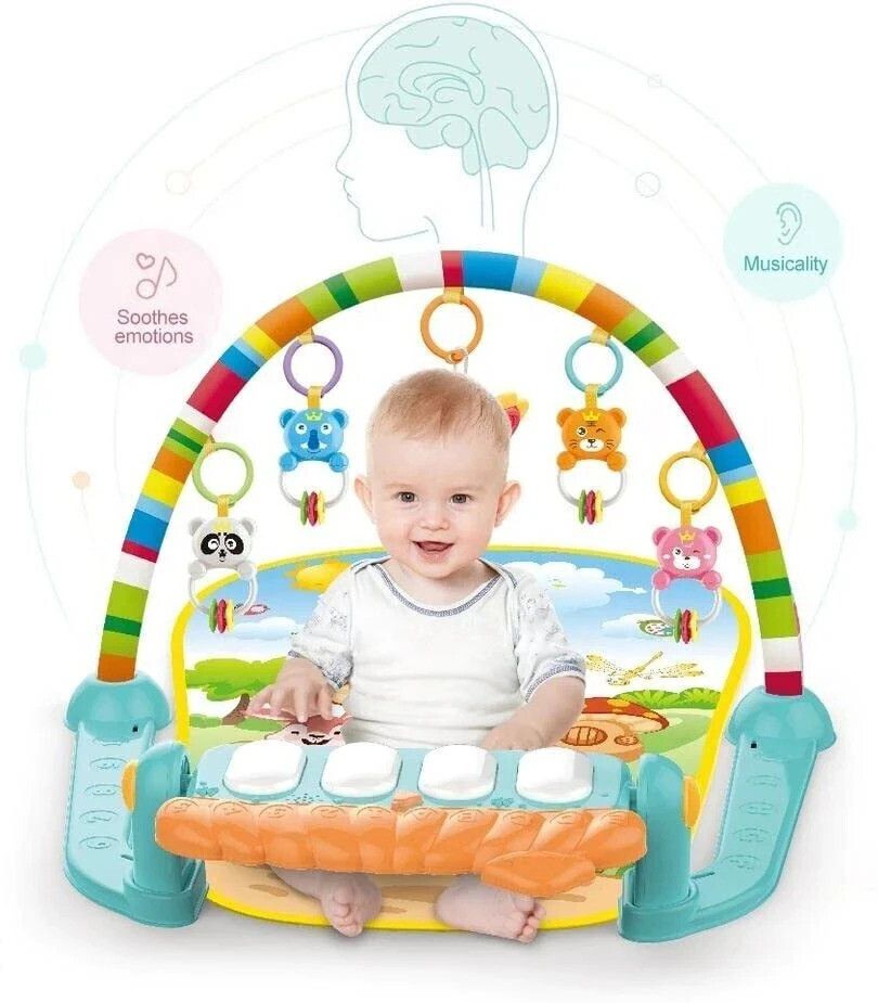 Musical Keyboard Mat Piano Gym Mat Gym & Fitness RackFitness Rack Rattle Toy-image-9