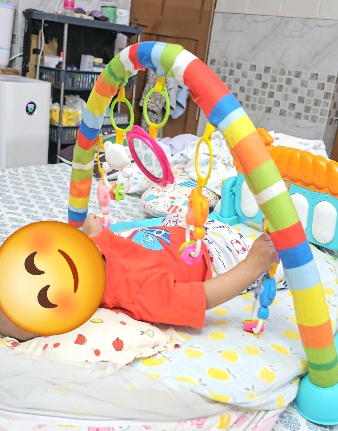 dorytoys Musical Play Mat for Babies with Detachable Piano and 5 Hanging Toys-4-picture-20