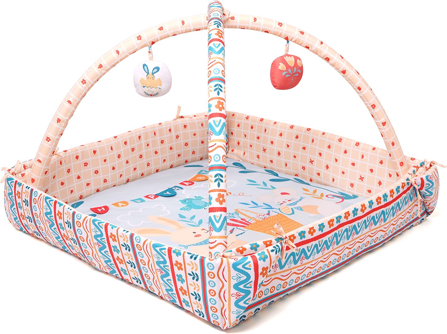 tidy sleep Baby Play Gym | 4 Detachable Toys, | Happy Baby-picture-36