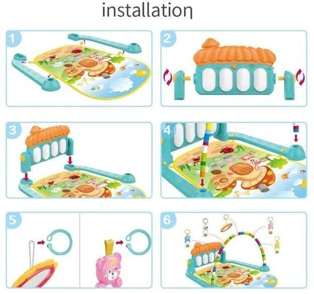 Fabric-Based Piano Gym Mat with Secure Toy Holders & Rattle-image-15