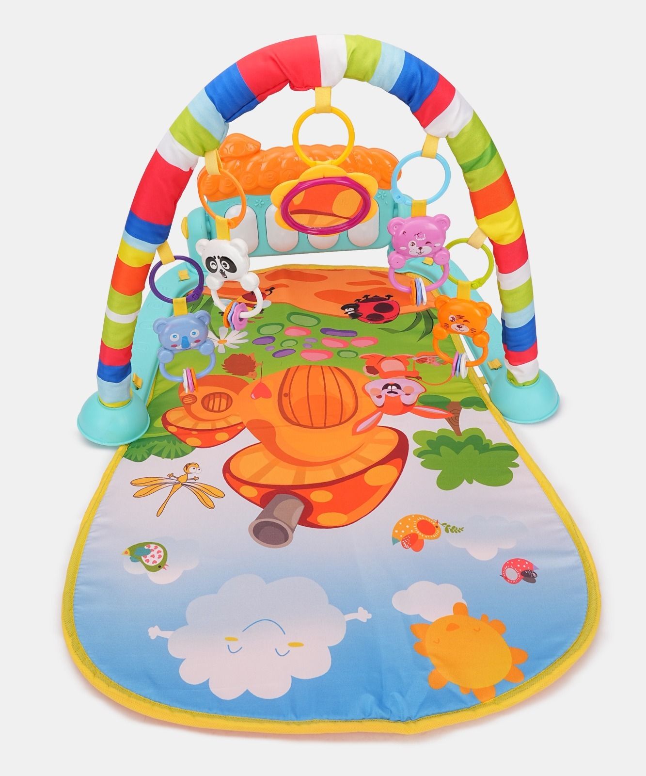 Baby Toys Multi Functional Musical Keyboard Mat Piano Baby Mat Gym-image-3