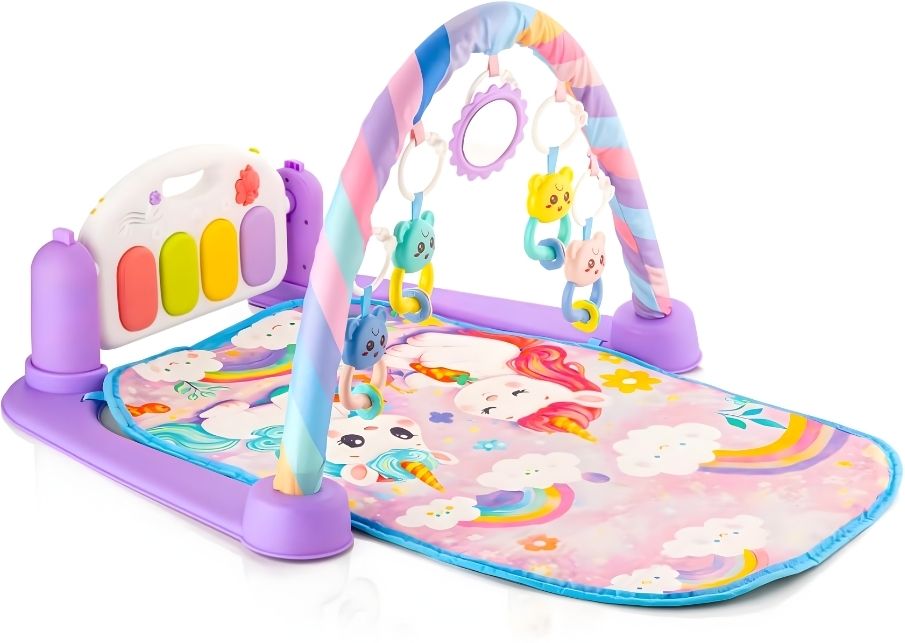 Baby Play Gym Mat with Musical Piano & Hanging Toys Soft Activity Mat-image-2