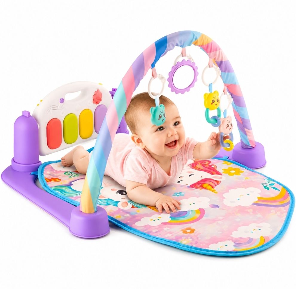 Baby Play Gym Activity Mat for Infants with Musical Piano for Newborn Babies-image-49