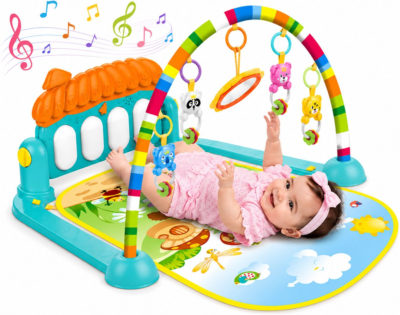 msnb Baby Play Gym Mat with Soft Teether Toys for Kids |Activity Gym Teething Teether Teether-picture-15